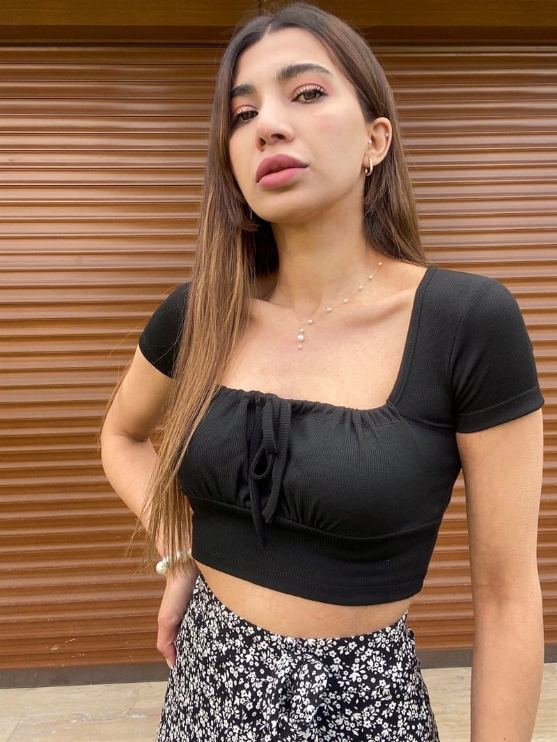 Orijinal Marka Siyah Crop