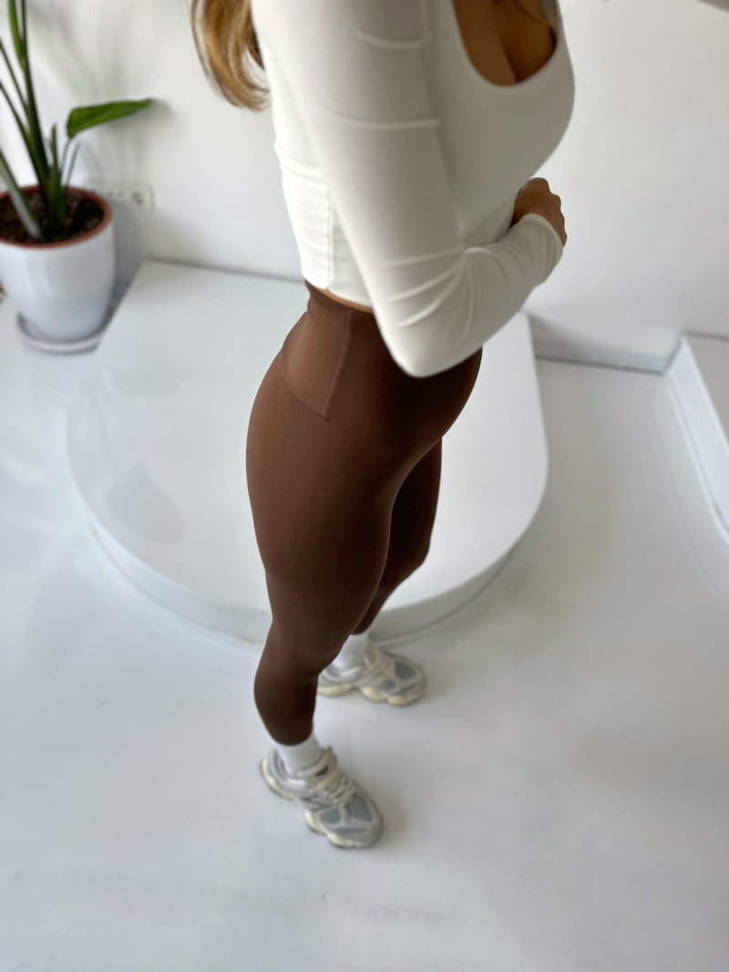 Oys Kahverengi Şardonlu Tayt