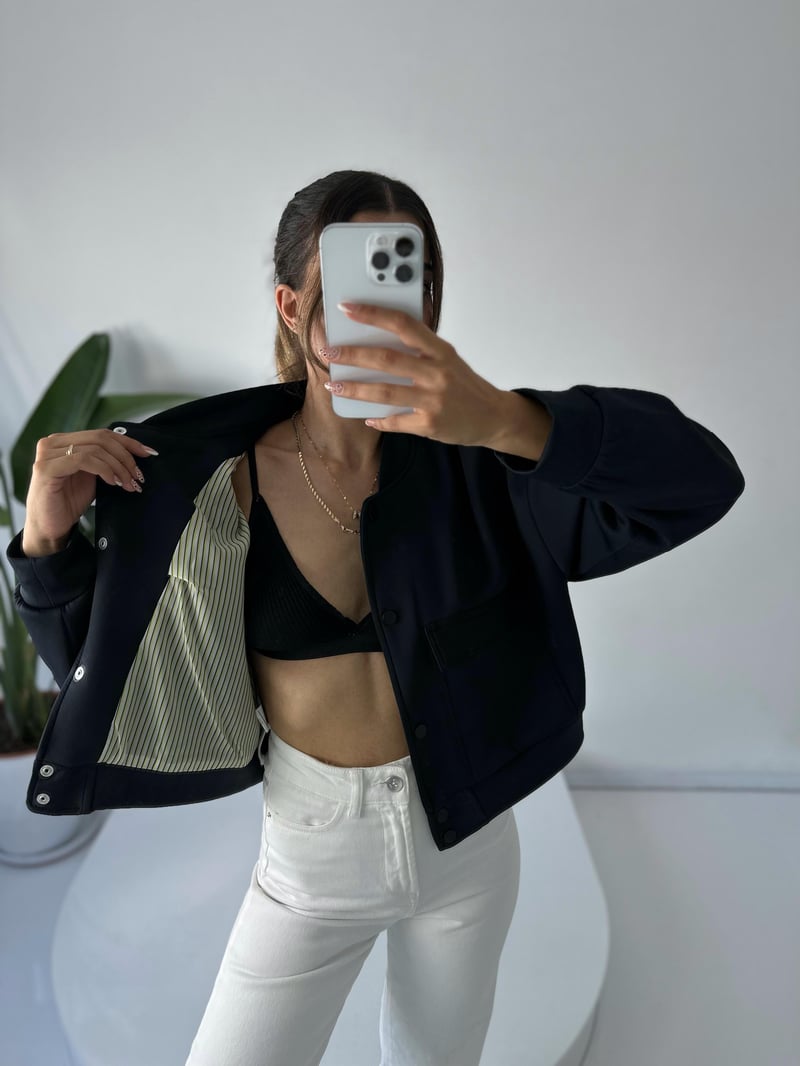 Premium Siyah Bomber Ceket 