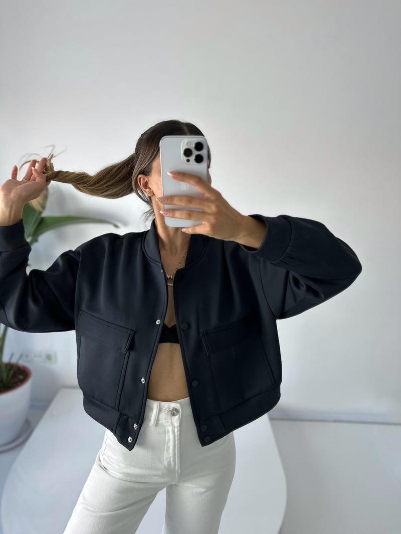 Premium Siyah Bomber Ceket 