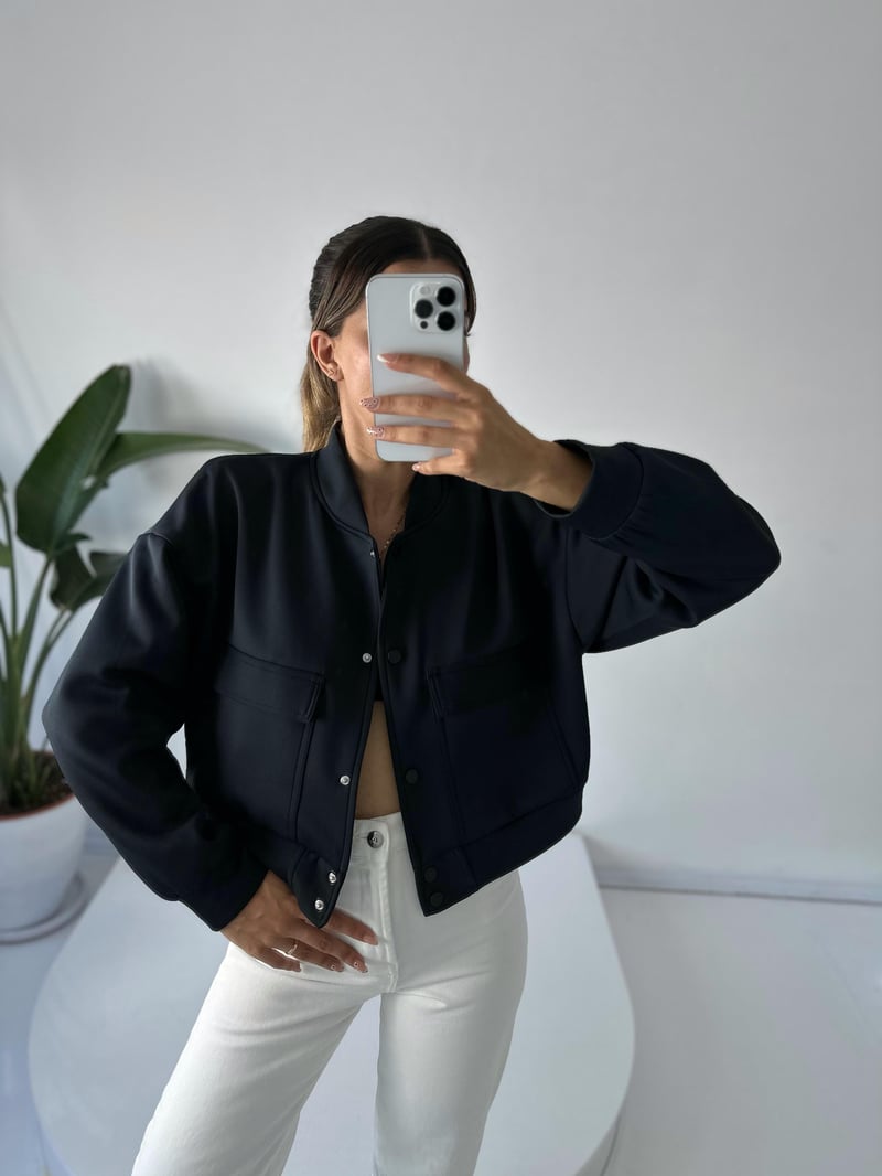 Premium Siyah Bomber Ceket 