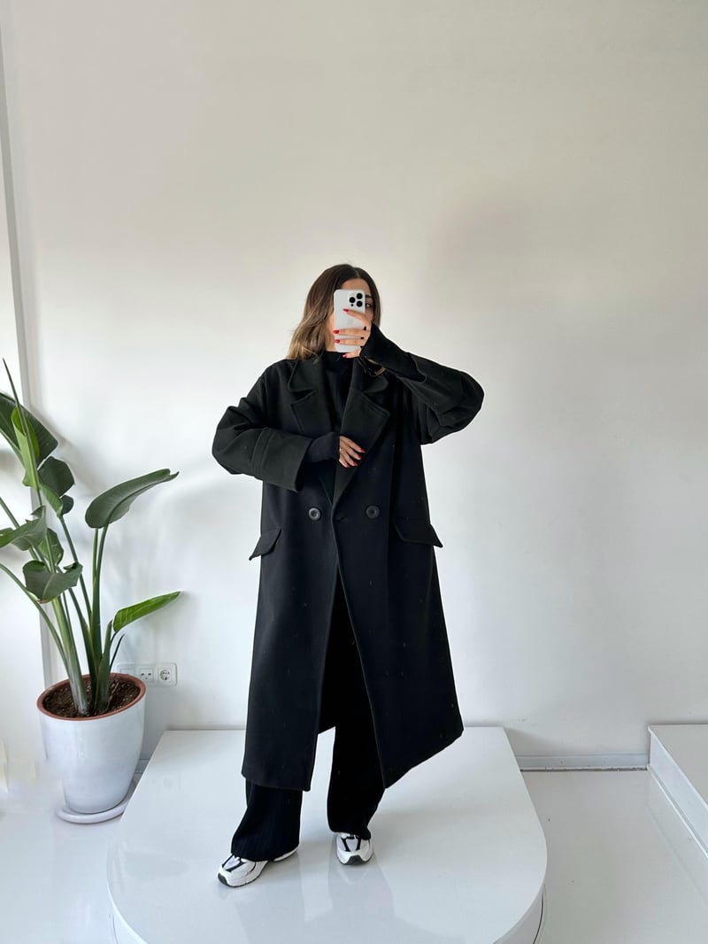 Siyah RYN  Premium Oversize Kaban 