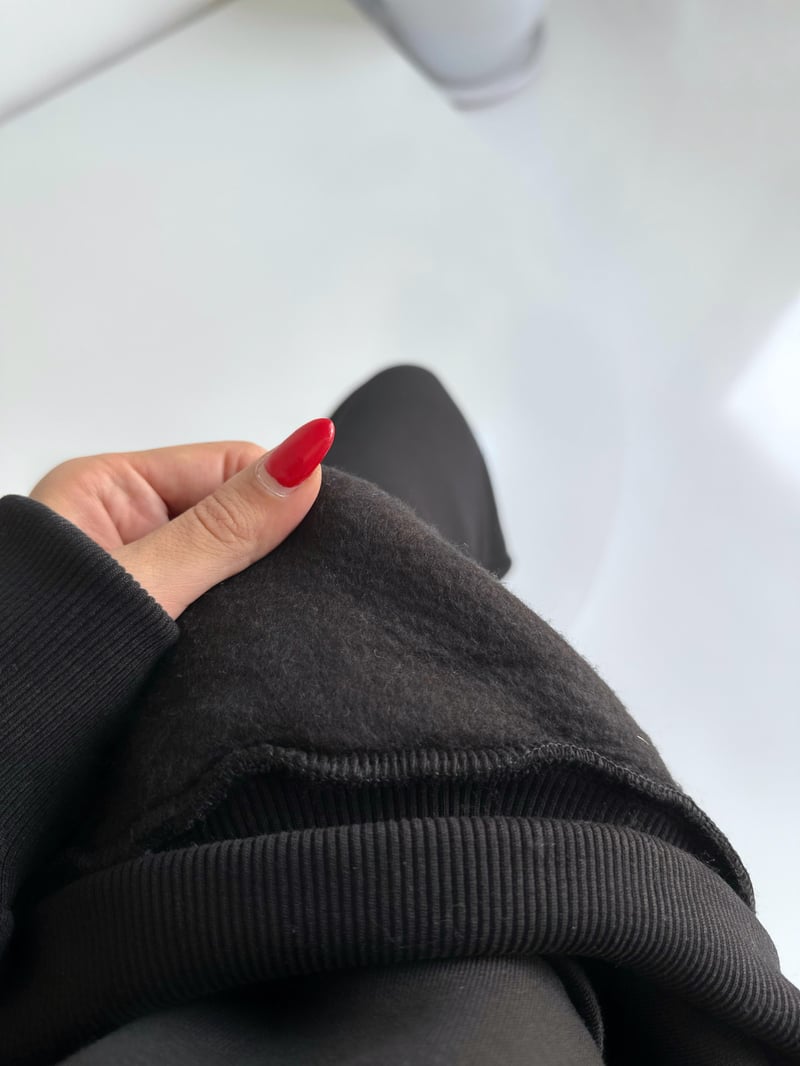 Solaris Black Oversized Three Yarn Raising Double Set