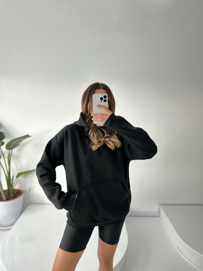 Visha Siyah Oversize Sweatshirt