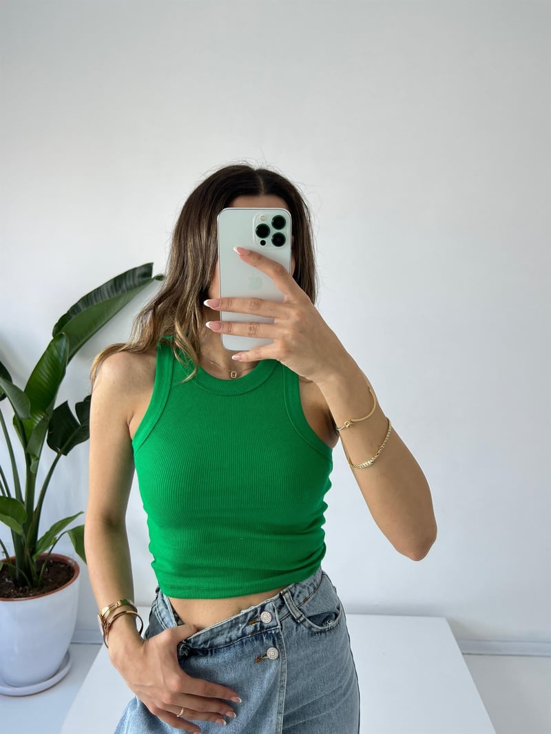 ZR Yeşil Halter CropGausCROPGU001307