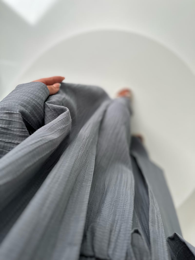 Zulya Gri Uzun Kimono Pantolon Takım