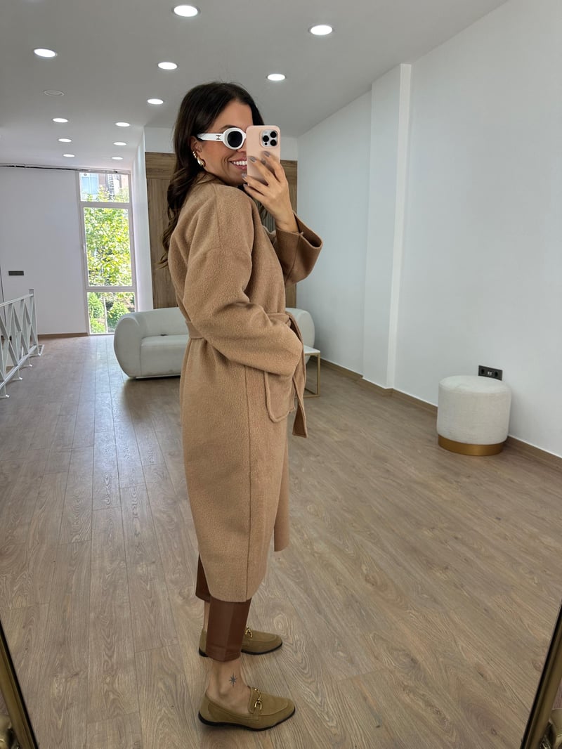 %100 Kaşe Yumoş Kaban-Camel