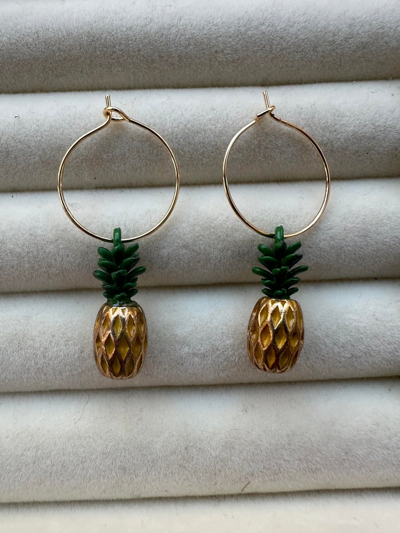 Ananas Tasarım Küpe 4cm