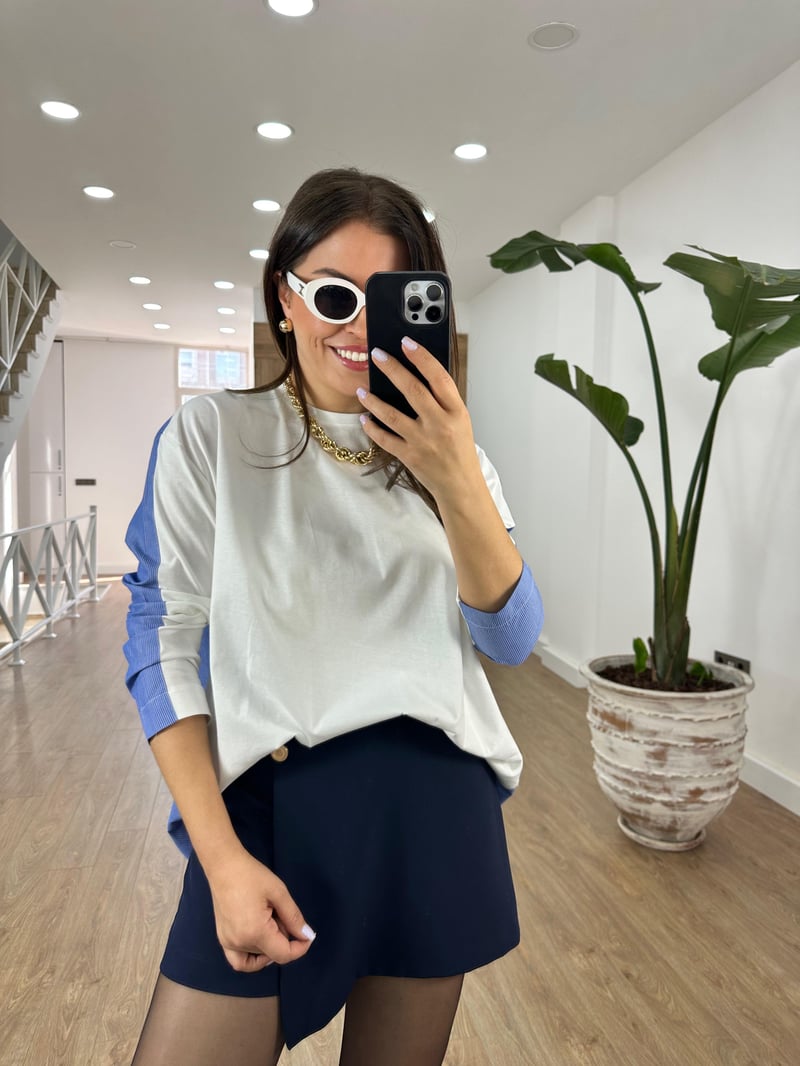 Arkası Poplin Detaylı İnce Basic Sweatshirt