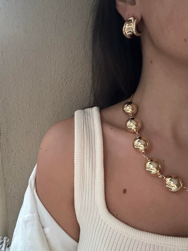 Asimetrik Gold Küpe