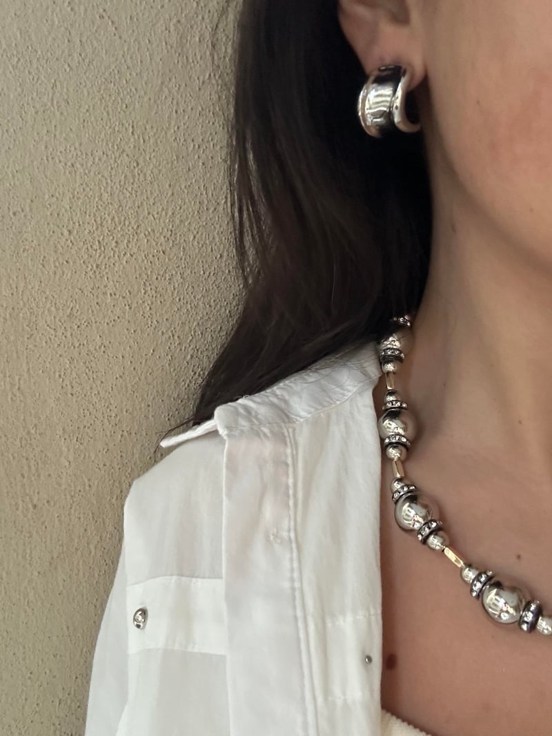 Asimetrik Silver Küpe