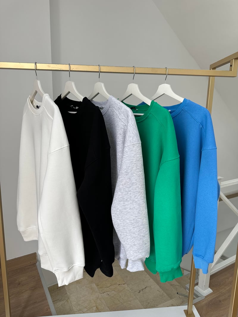 Basic Salaş Sweatshirt-Gri