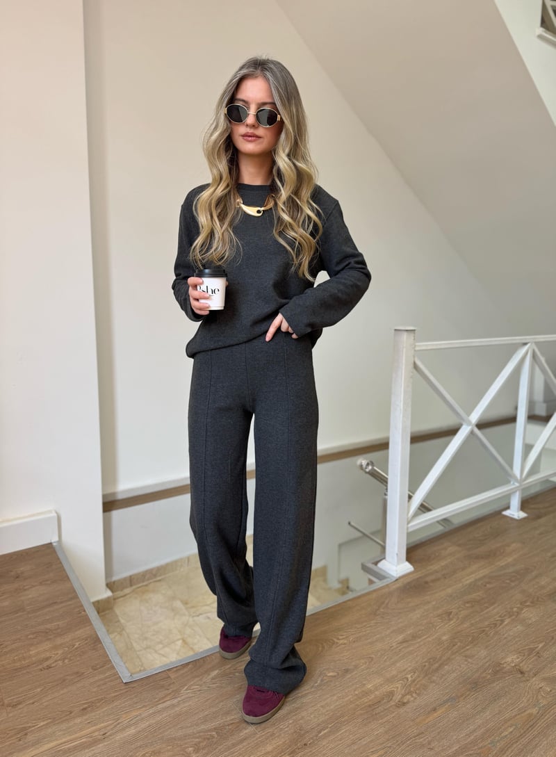 Basic Triko Alt Üst Takım - Antrasit 