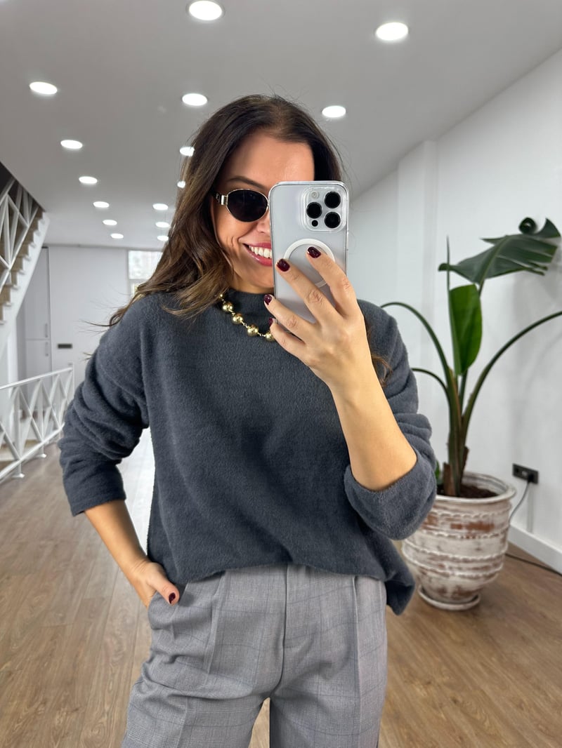 Basic Yumoş Kazak - Gri