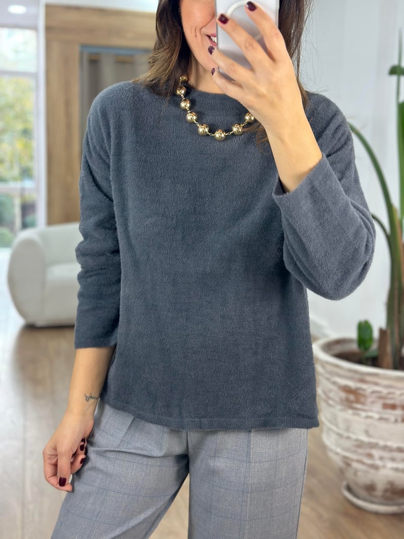 Basic Yumoş Kazak - Gri