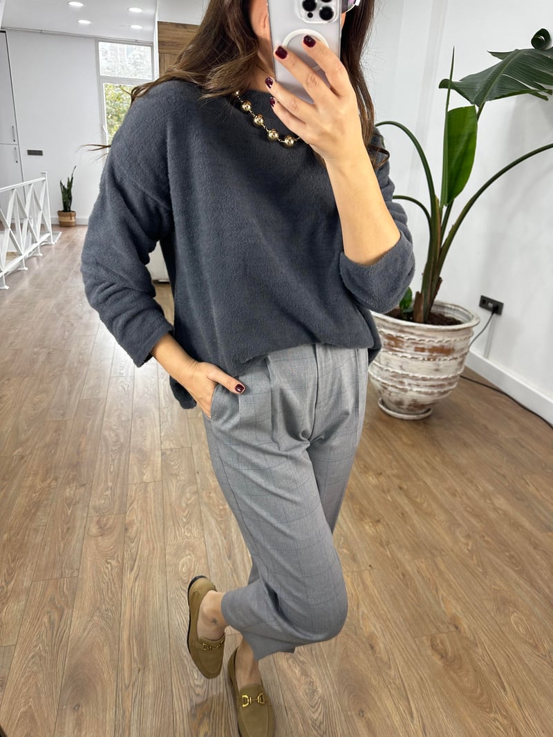 Basic Yumoş Kazak - Gri