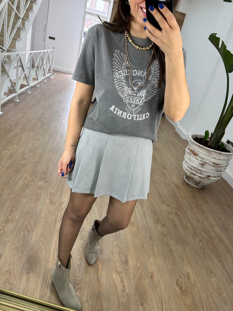 Baskılı Yıkamalı Tişört