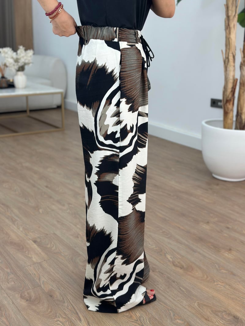 Beli Lastikli Batik Desenli Pantolon 
