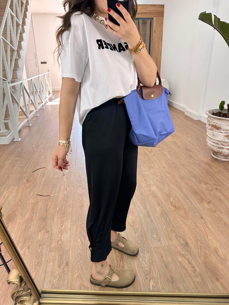 Bileği Çıtçıtlı Scuba Pantolon-Siyah