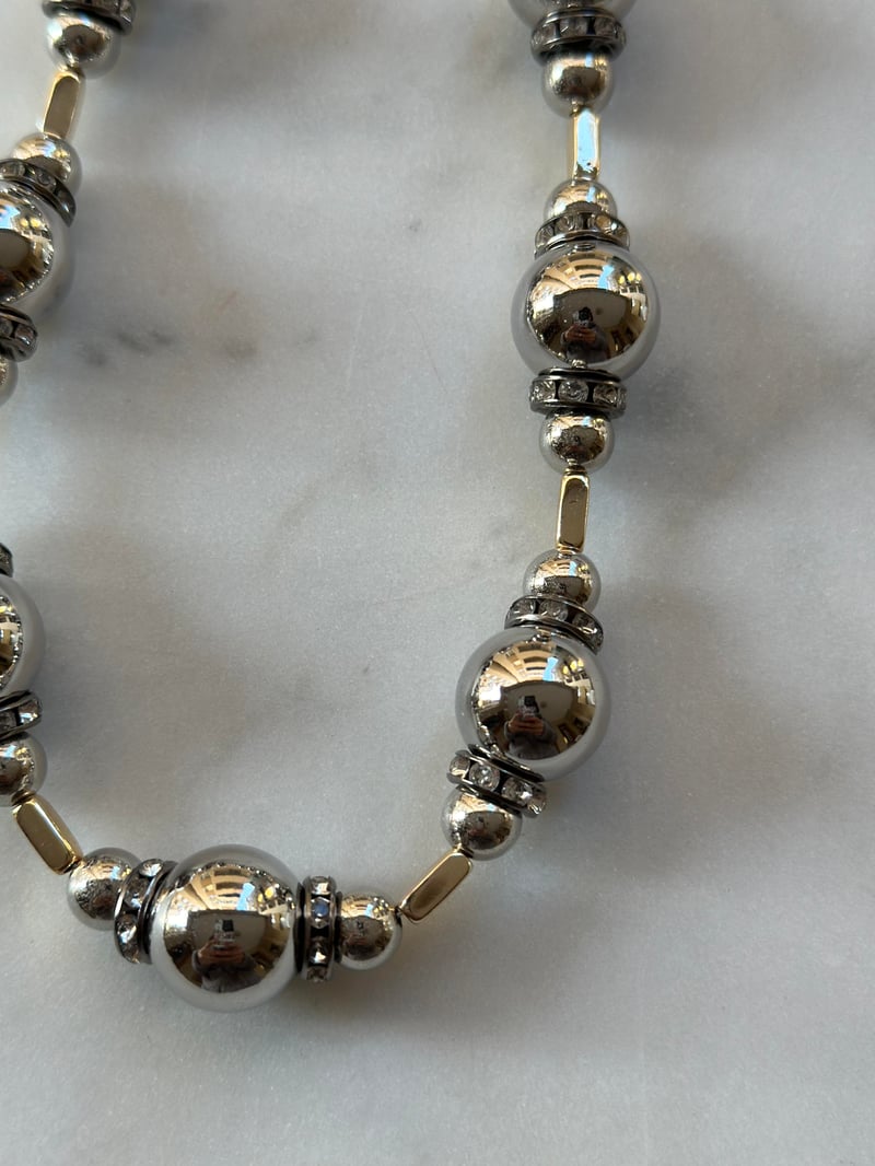 Büyüklü Küçüklü Top Detay Silver Kolye