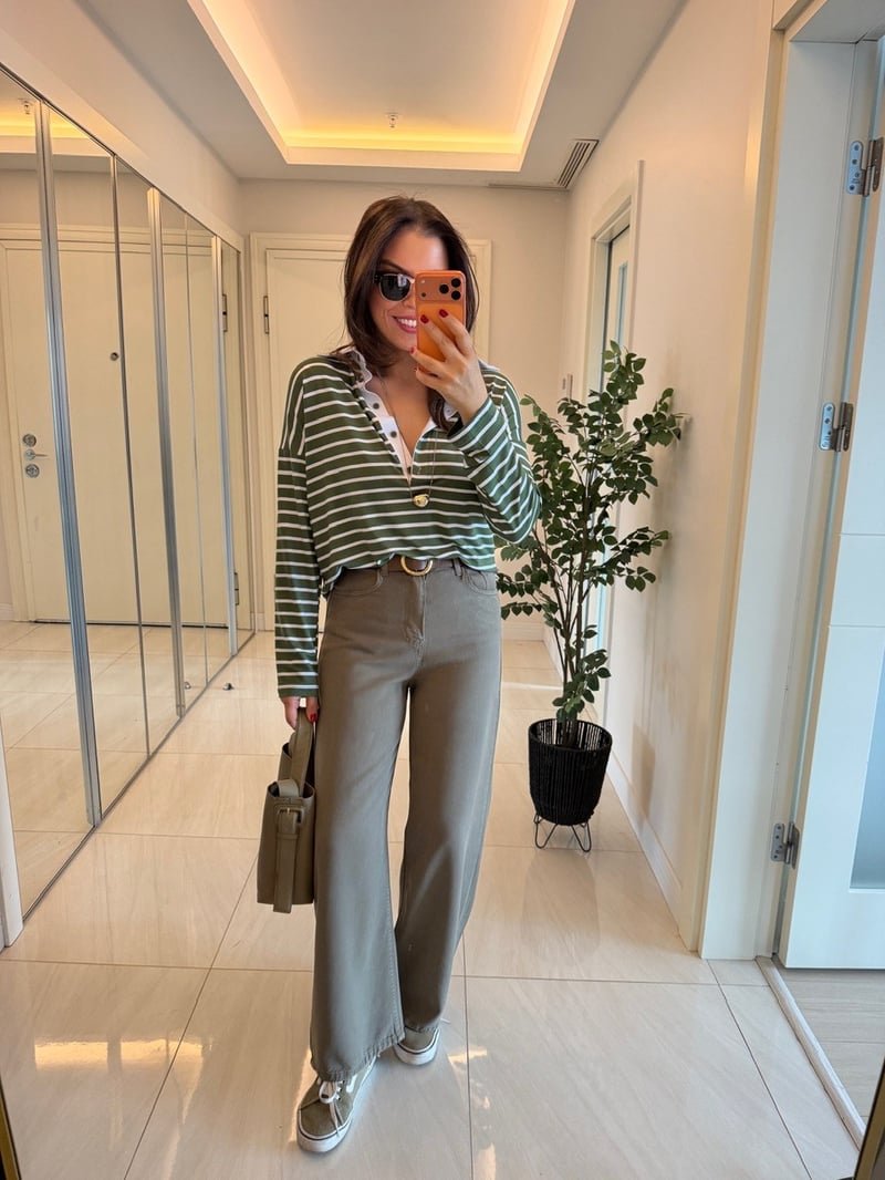 Premium Tensel Jean-Açık Haki