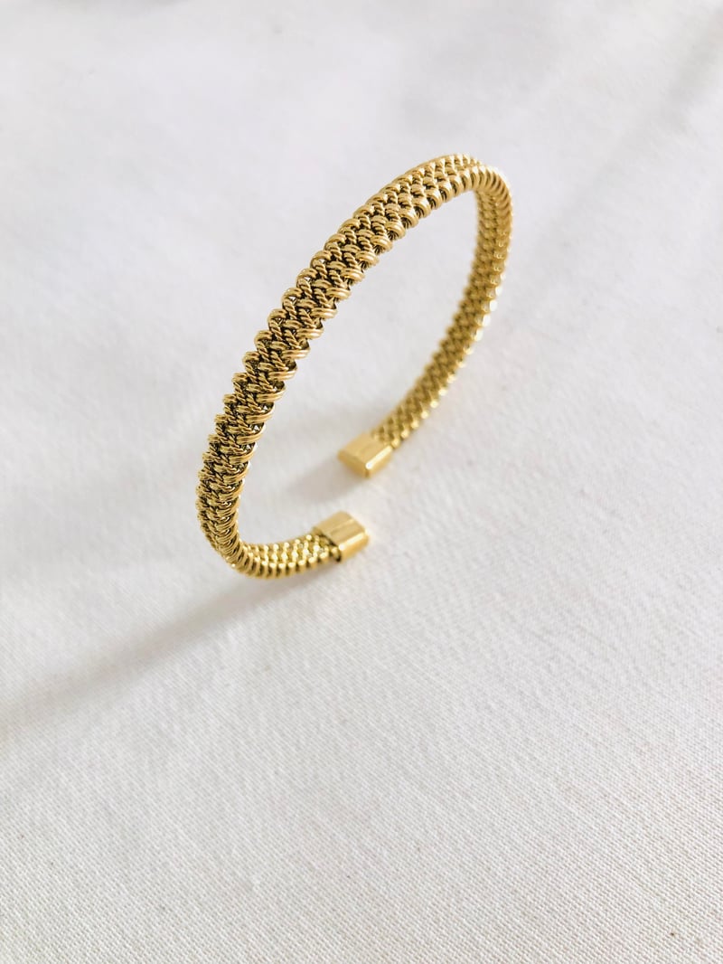 Çelik Örgü Gold Bileklik