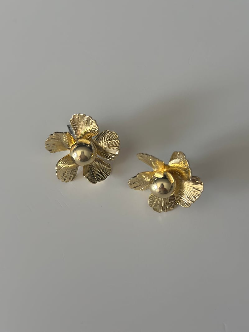 Çiçek Tasarım Gold Küpe 2,5 cm