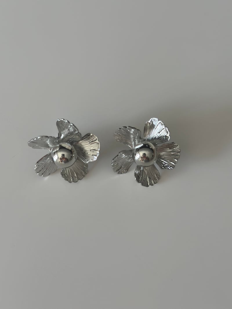 Çiçek Tasarım Silver Küpe 2,5 cm