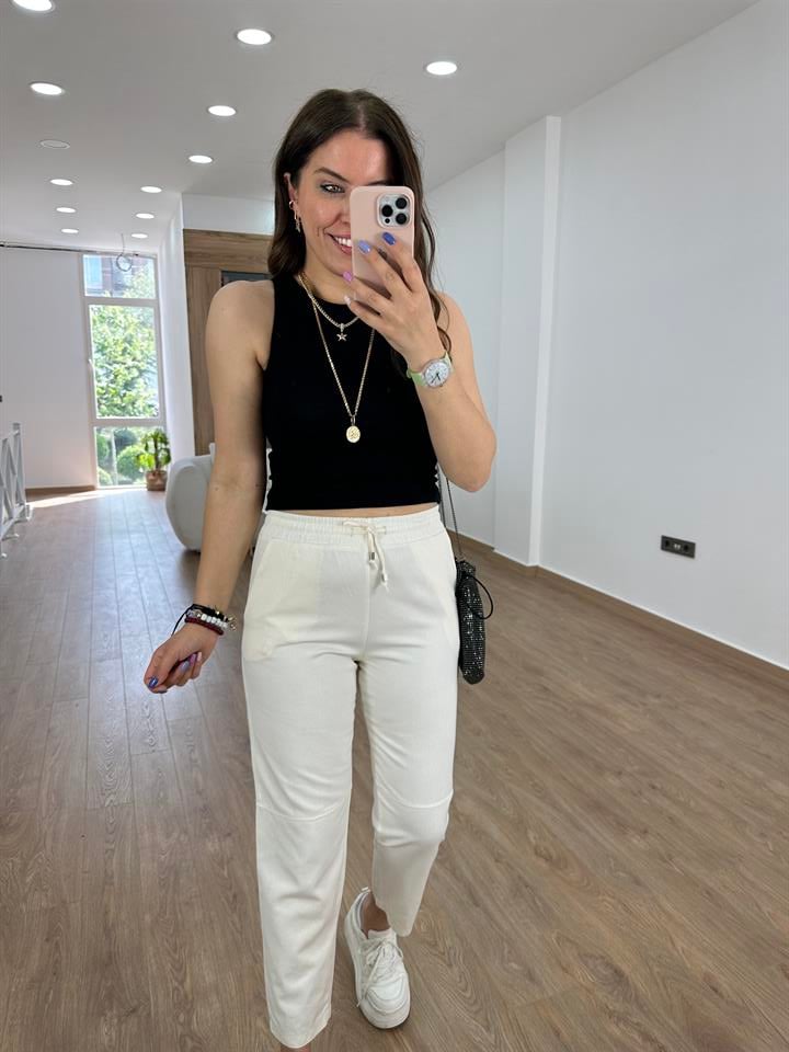 Çımalı Gabardin Pantolon-Taş