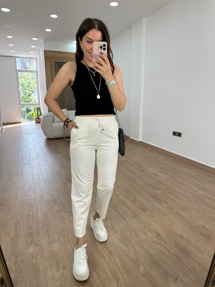 Çımalı Gabardin Pantolon-Taş