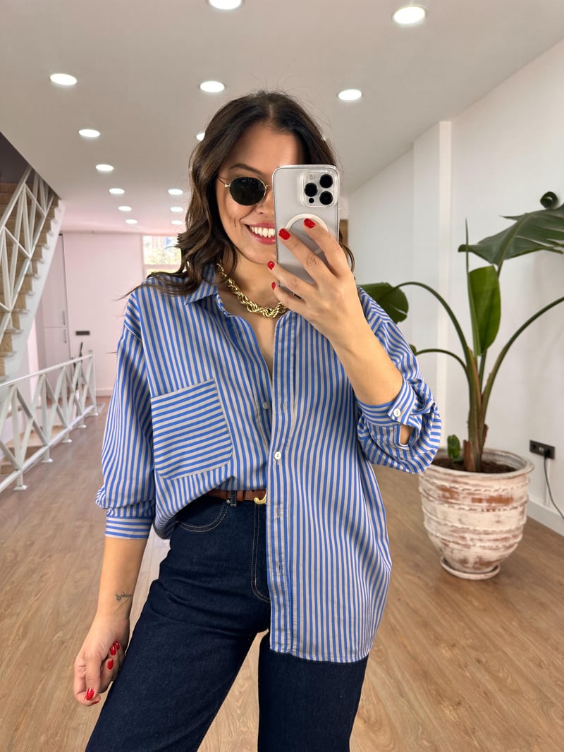 Çizgili Oversize Gömlek