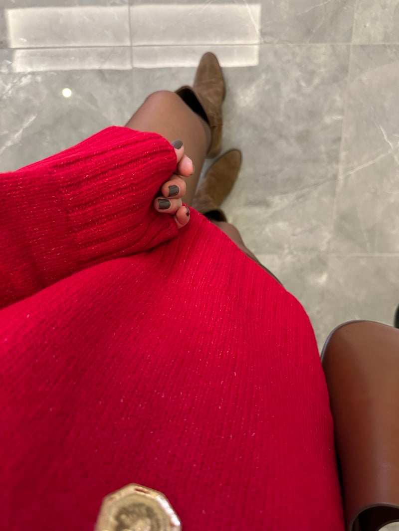 Dekoratif Detaylı Basic Triko Kazak - Kırmızı 