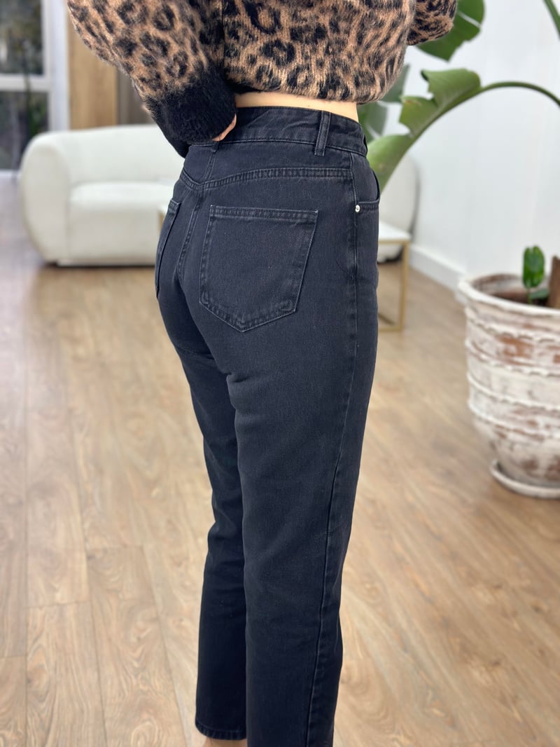 Dilvin Basic Mom Jean-Siyah