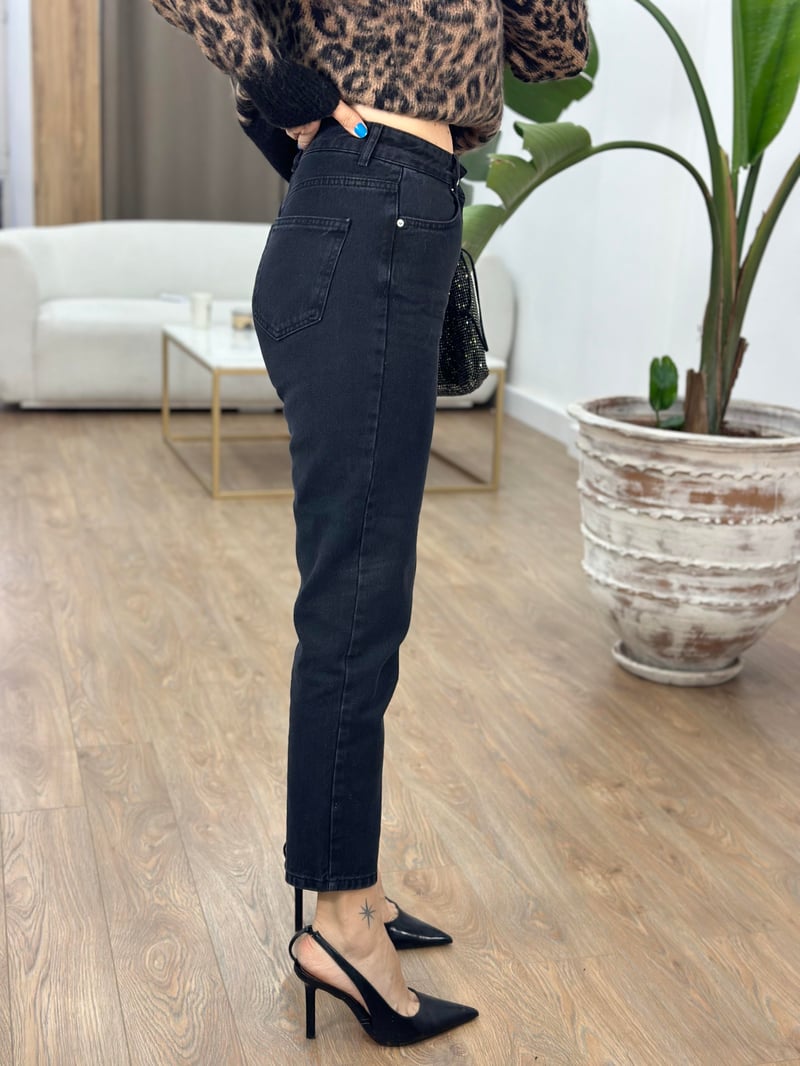 Dilvin Basic Mom Jean-Siyah