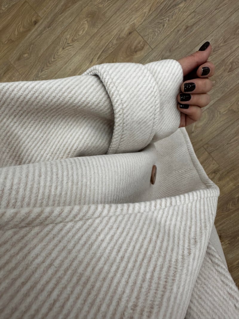 Düşük Kol Oversize Kaban - Taş