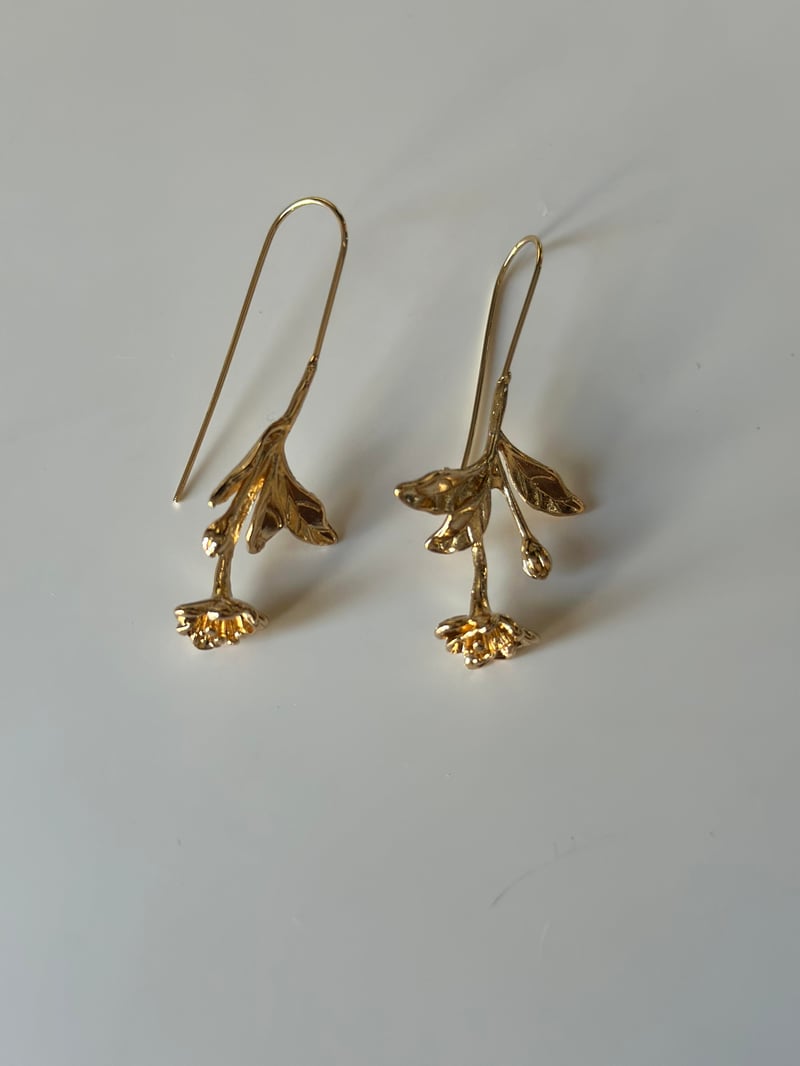 Gül Tasarım Gold Küpe