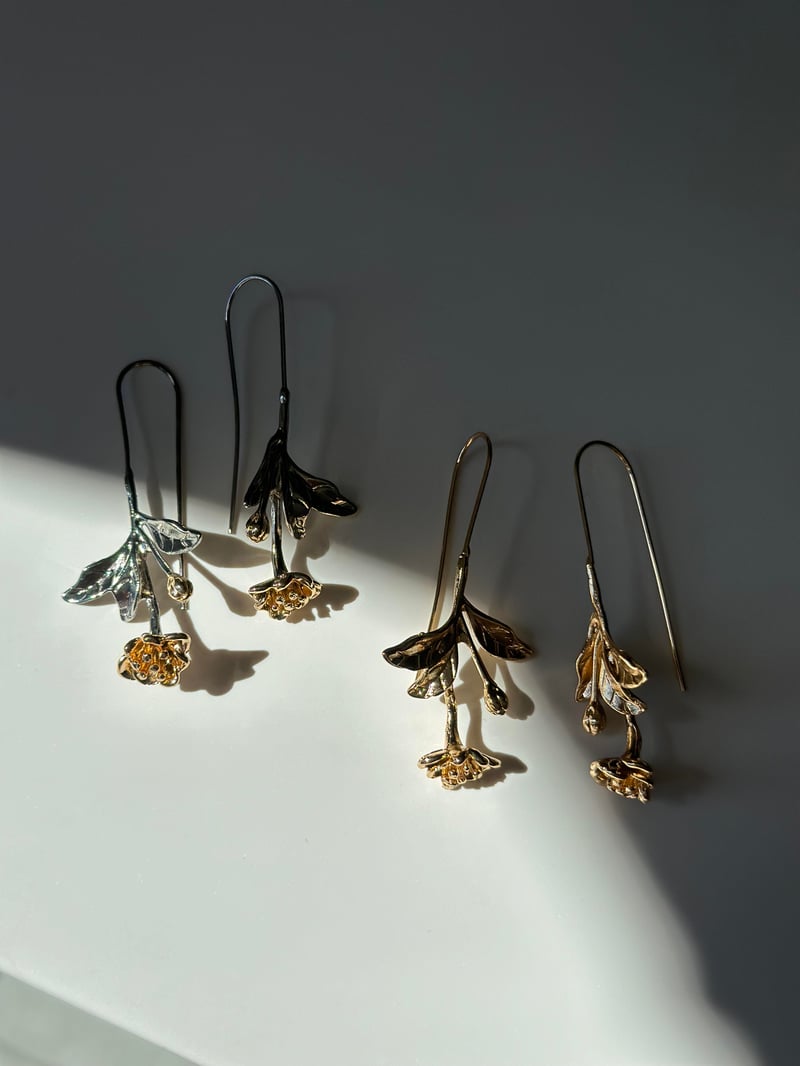 Gül Tasarım Gold Küpe