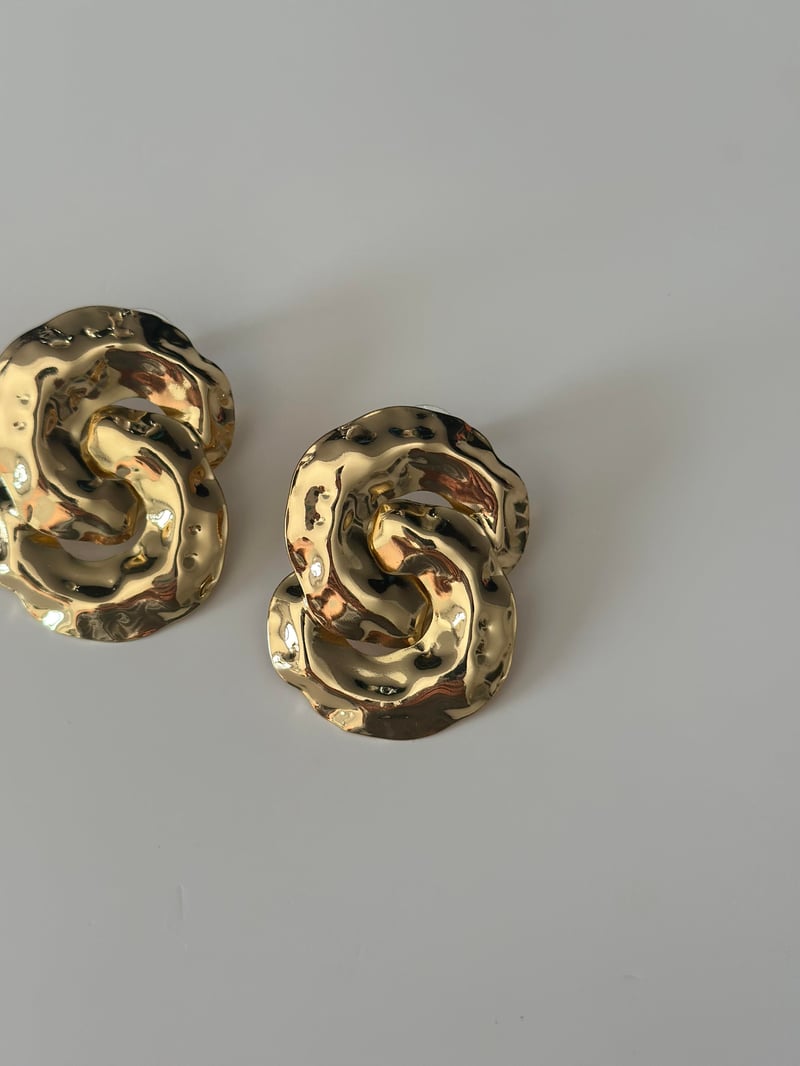 İç İçe Geçme Marka Model Gold Küpe 4cm