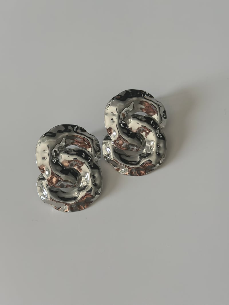 İç İçe Geçme Marka Model Silver Küpe 4cm
