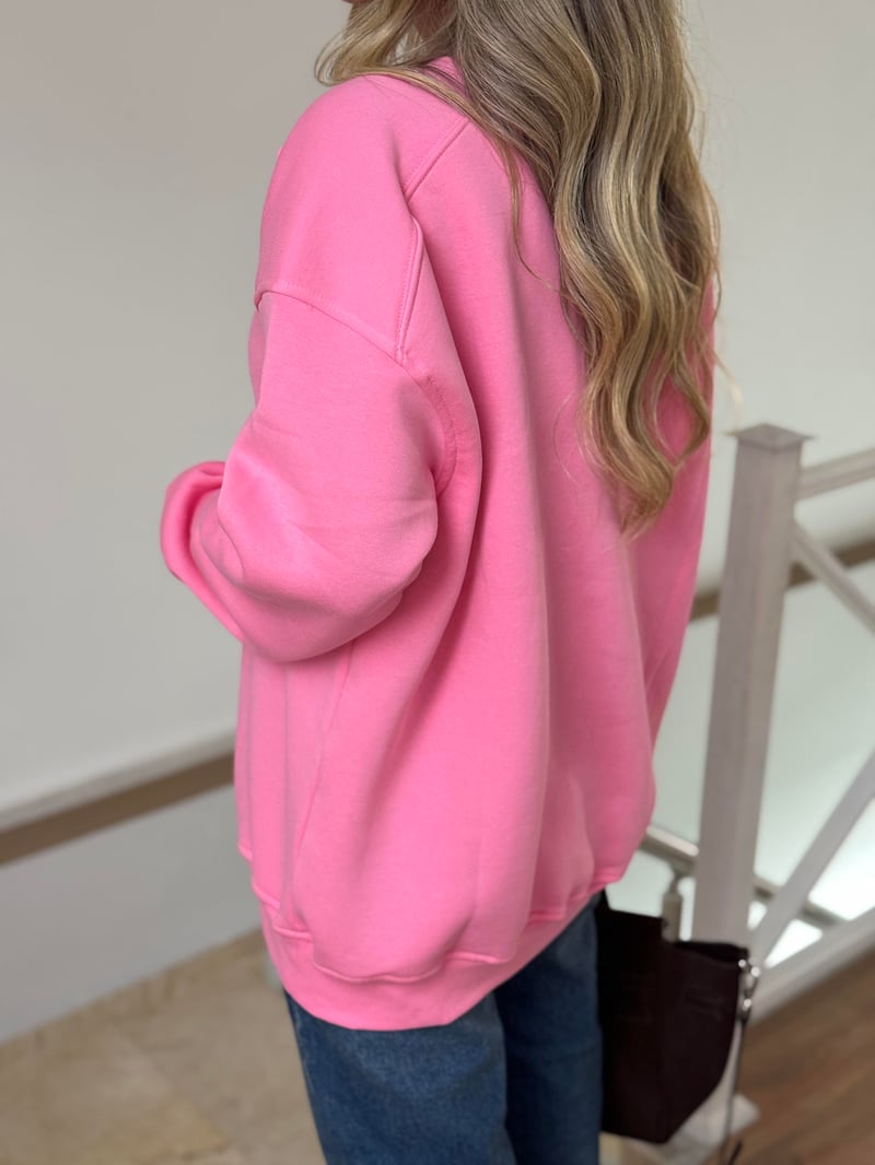 İçerisi Şardonlu Swaetshirt - Pembe