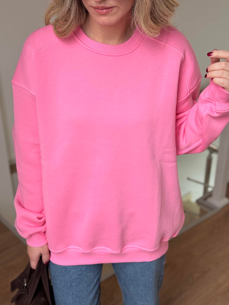 İçerisi Şardonlu Swaetshirt - Pembe