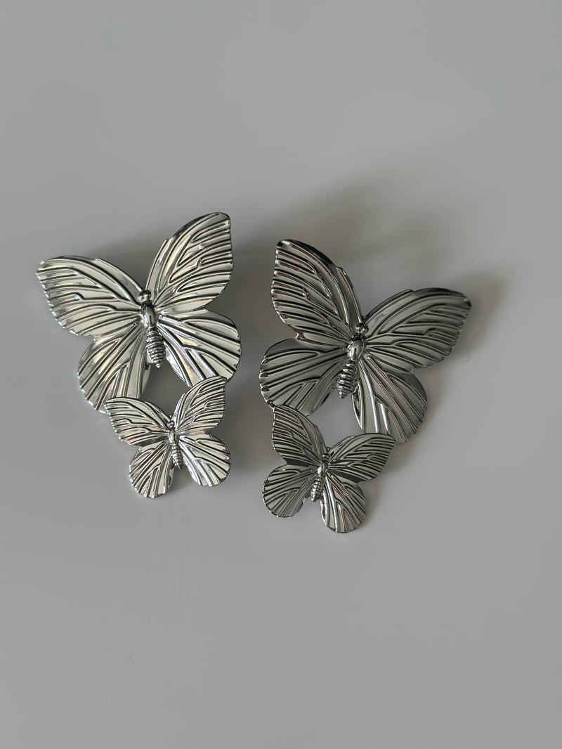 Kelebek Tasarım Silver Küpe 5cm