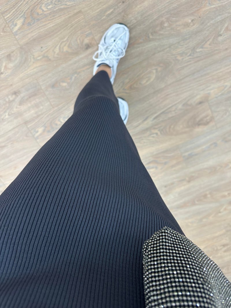 Kısakol Triko Basic Elbise-Füme