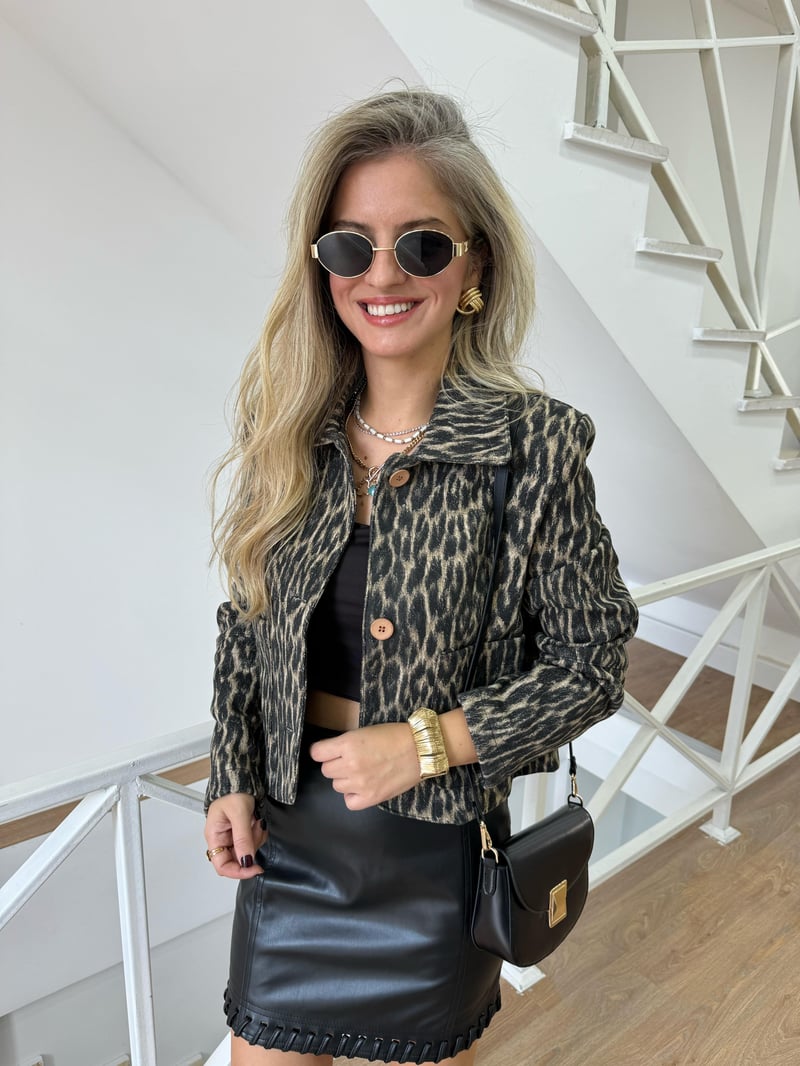 Leopar Kısa Ceket 