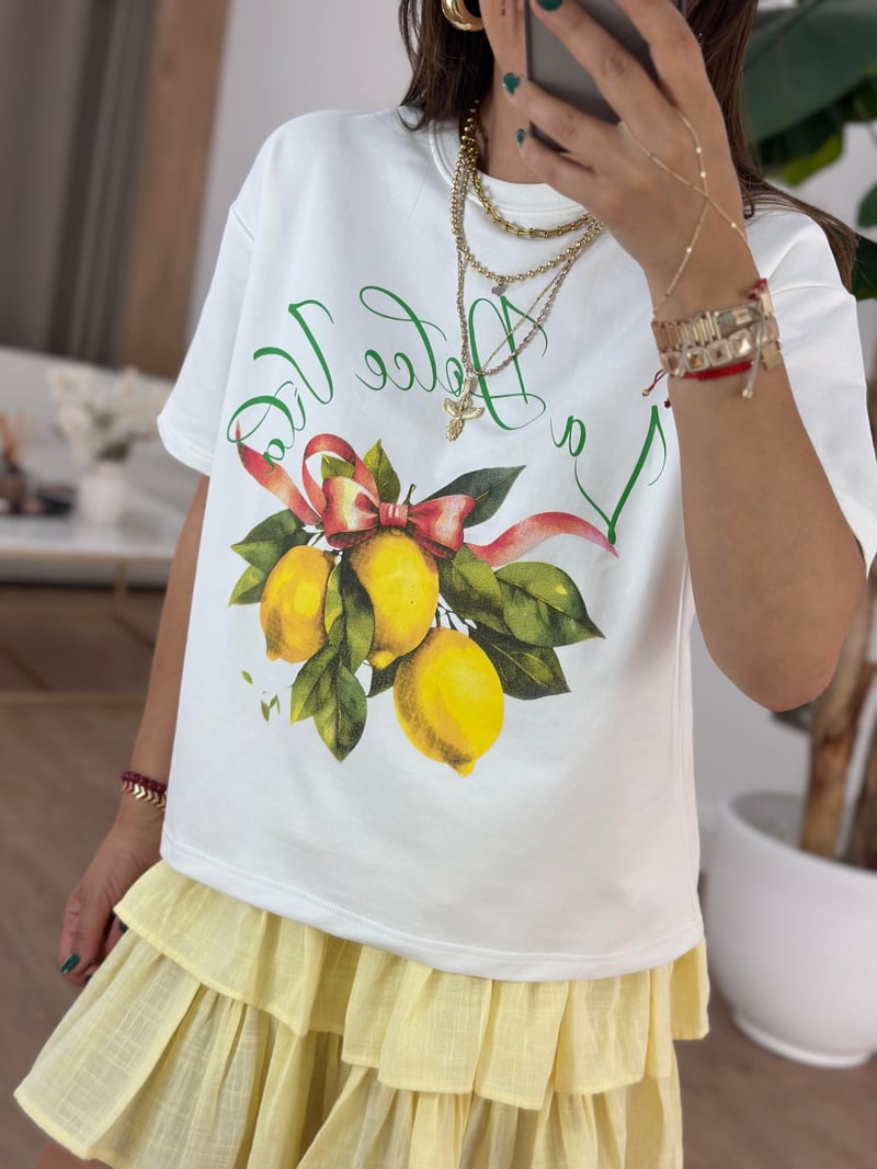 Limon Baskılı Basic Tshirt 