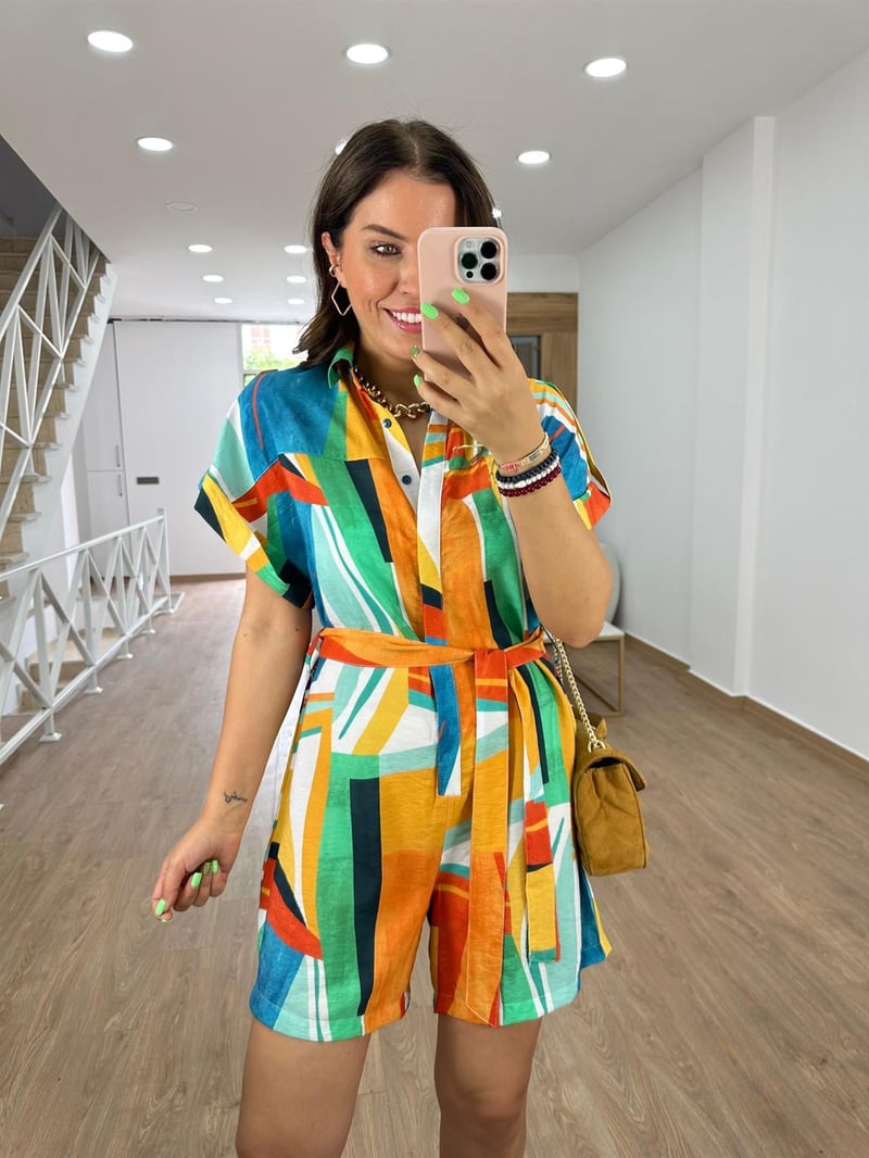 Marka Model Renkli Tulum-Desenli