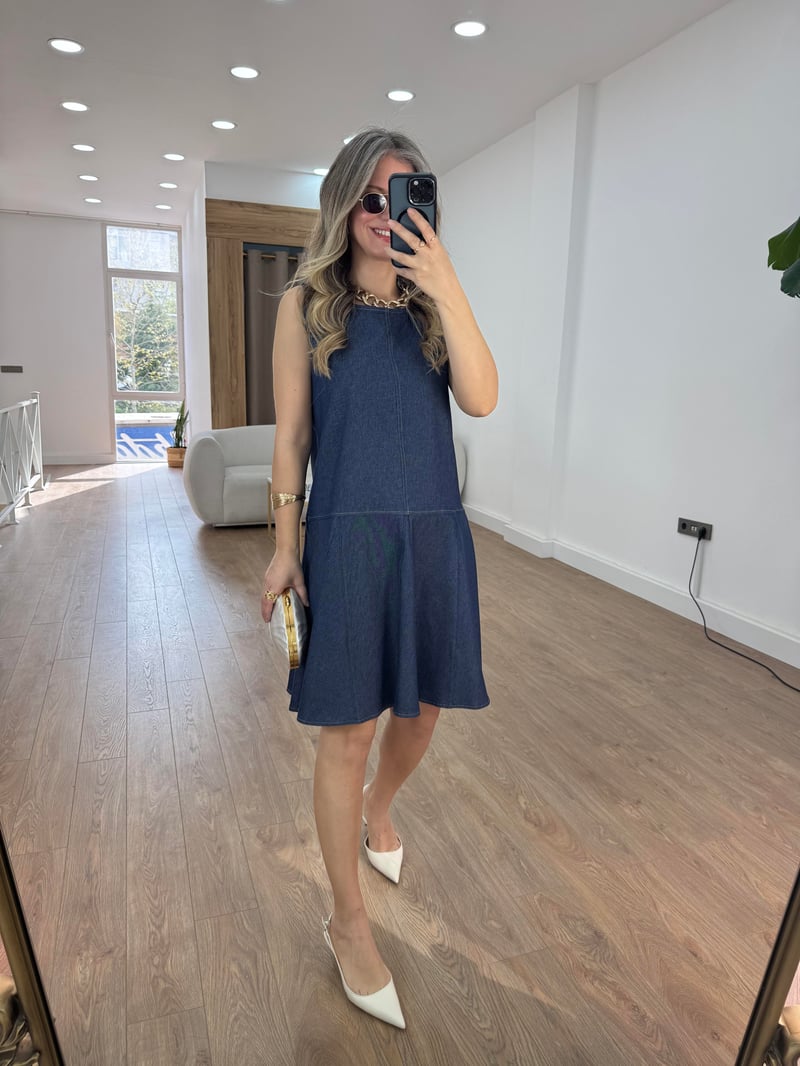 Midi Denim Elbise