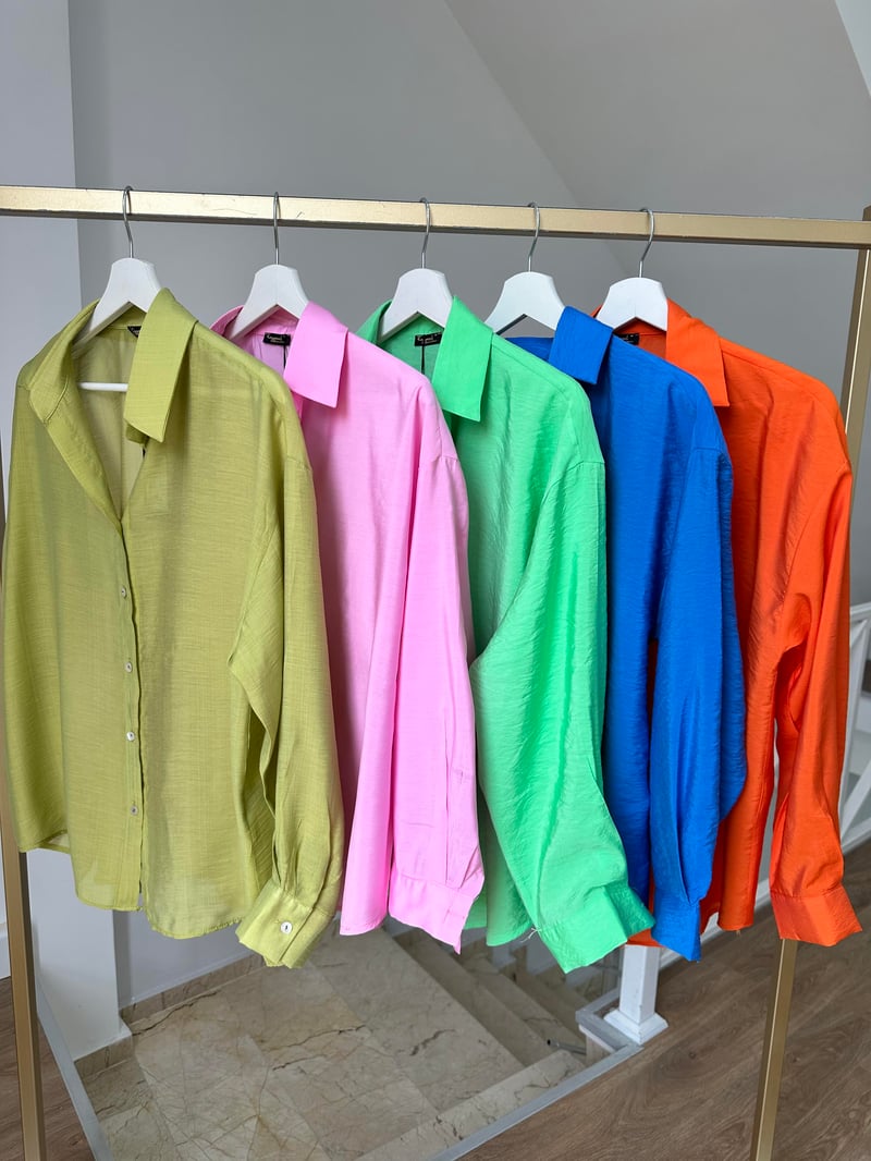 Modal Kumaş Tiril Basic Gömlek-Pembe
