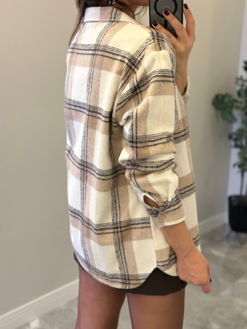 Oduncu Gömlek - Ekru/Bej