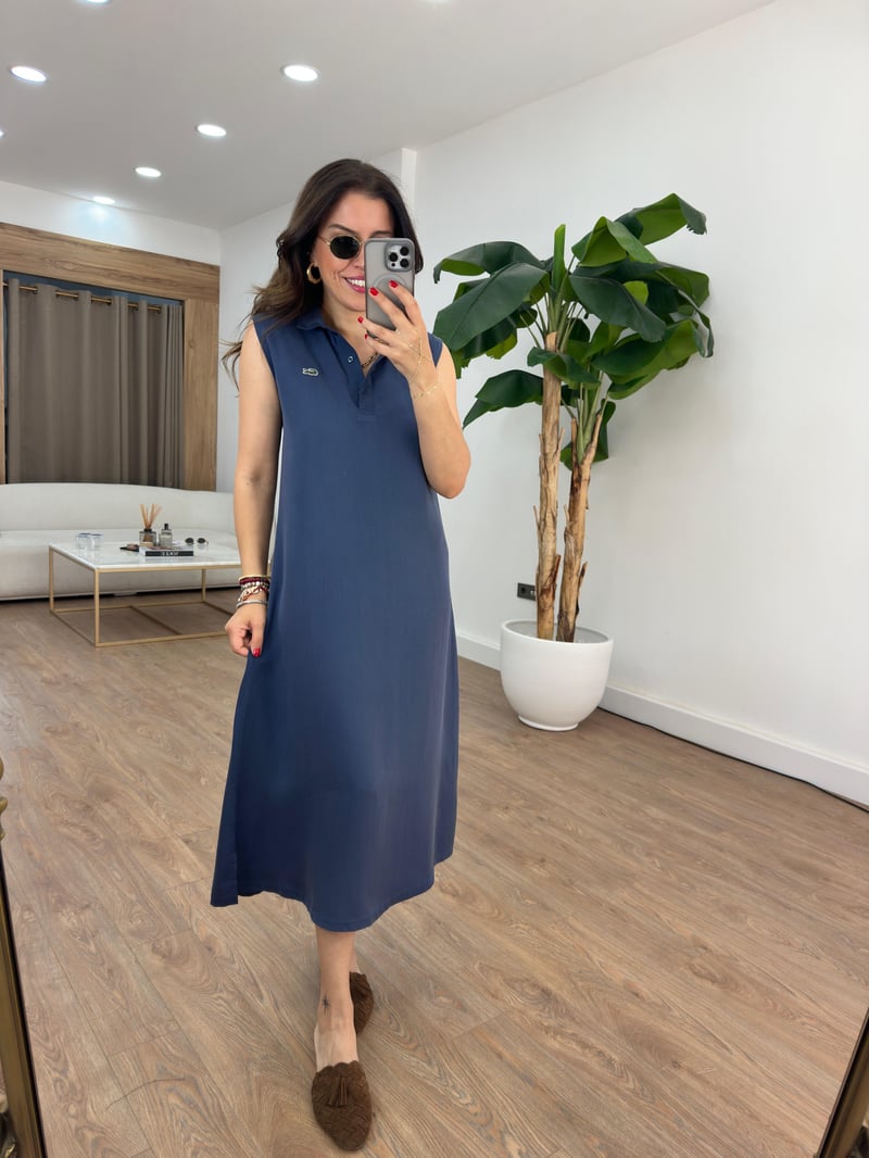 Orijinal Marka Basic Midi Elbise - Lacivert